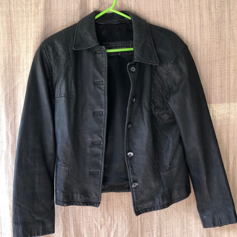 sweet mary vintage black leather jacket size medium